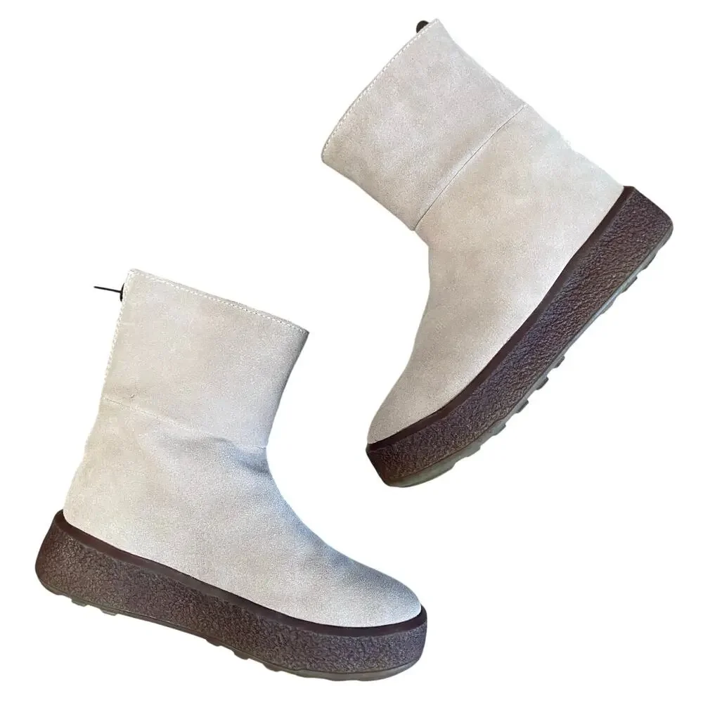 Cougar Beige Suede Waterproof Ankle Boots